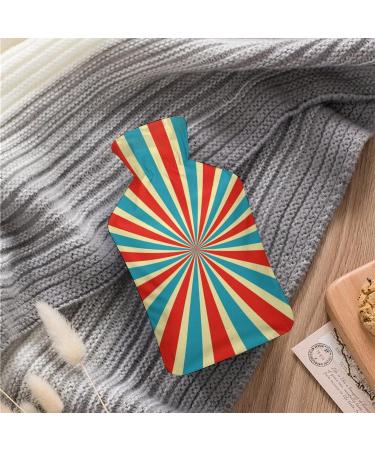 Color Stripe Hot Water Bottle with Plush Cover | Hand Warmer for Adults & Children - 26.5x15.3cm - International Shipping - Buy Online on GoSupps.com