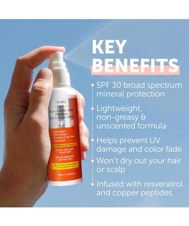 RHRI - Premium Scalp and Hair mineral Sunscreen Spray - SPF30 - Prevents Color Fade and Dryness - 4 oz 120 ml - Buy Online on GoSupps.com
