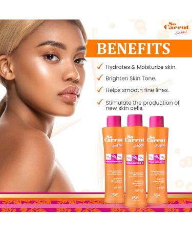 Fair & White So Carrot Brightening Oil - 8.4 fl oz | Natural Moisturizer & Nourisher - Hydrate & Brighten Skin Tone with Glycerin Sweet Almond & Carrot Oil - Buy Online on GoSupps.com