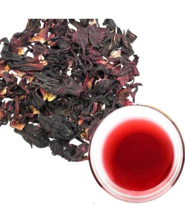 Organic Hibiscus Flowers Herbal Loose Tea by Marcoina - Cut Petals 56g in Resealable Bag Caffeine-Free from Egypt - Perfect for Hot or Cold Brew Tea - Known as Hibiscus sabdariffa. - 2oz. Hibiscus Organic Cut Flower 56-g. / 2-oz. - Buy Online on GoSupps.com