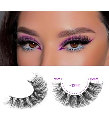 JIMIRE False Eyelashes 14 Pairs Pack | D Curl Faux Mink Cat Eye Lashes | 15MM Wispy Thin Strips with Clear Band | Natural Russian Style for Fluffy, Demi-Wispies Look - Buy Online on GoSupps.com