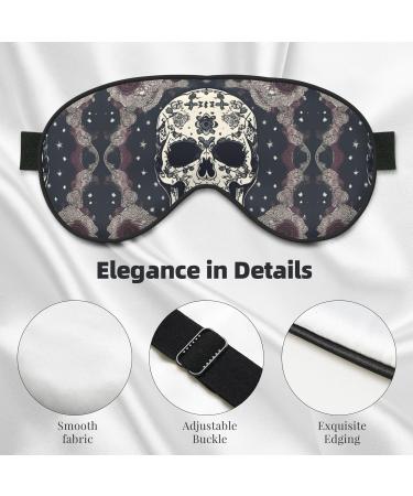 Skull Yoga Flower Double-Sided Sleep Eye Mask | Adjustable Soft Blindfold for Light Blocking - Buy Online on GoSupps.com