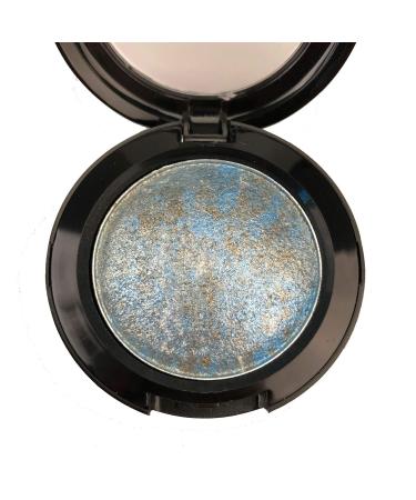 Mallofusa Single Color Baked Eye Shadow Palette Glitter Powder in Shimmer 15 Metallic Colors Optional (Ice Blue)