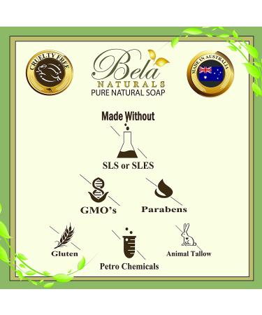 Bela Sandalwood Triple French Milled Soap Bars - 6 Pack, 3.5 oz Each - Gentle Moisturizing Formula, No Harsh Ingredients - Buy Online on GoSupps.com