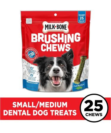 Milk-Bone Fresh Breath Brushing Chews - 25 Small/Medium Dental Dog Treats - Buy Online on GoSupps.com