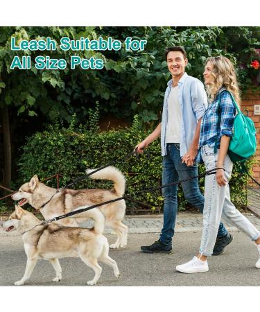 Philorn 2m Heavy Duty Bungee Dog Lead | 5-in-1 Tactical Lead with Shock Absorber | Double Handle & Reflective | Adjustable for Large & Medium Dogs | Black - Buy Online on GoSupps.com