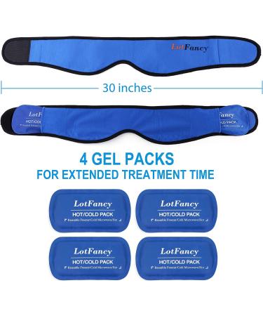 LotFancy Face Ice Pack Wrap for TMJ and Wisdom Teeth - 4 Reusable Hot Cold Therapy Gel Packs for Pain Relief in Chin, Head, Oral and Facial Surgery - Ideal for Dental Implants - Blue - Buy Online on GoSupps.com