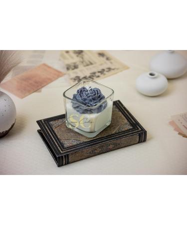 Buy Decorative Square Jar Candle - 100% Natural Soy & Coconut Wax Unscented Perfect for Gender Reveal Birthdays & Weddings (Pink Peony - Buy Online on GoSupps.com