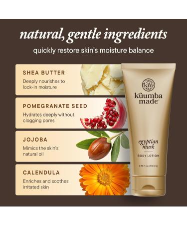Kuumba Made Egyptian Musk Body Lotion Hydrating Daily Moisturizer with Shea Butter & Botanical Oils Vegan 6.75 Oz - Buy Online on GoSupps.com