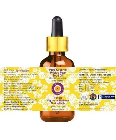 Buy Deve Herbes Pure Organic Prickly Pear Seed Oil 30ml - Cold Pressed with Glass Dropper | Best for Skin & Hair | International Shipping - Buy Online on GoSupps.com