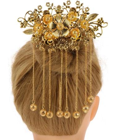 Lurrose Golden Hair Pin Chinese Wedding Decor Decor 1pc Gold Bridal Hair Comb Bridal Hair Piece Chinese Style Hairpin Tassel Hair Accessories for Party Bridal Hair Bridal Hair Clip - Buy Online on GoSupps.com