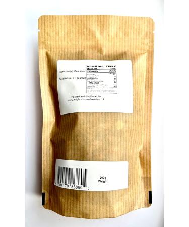 Wright's Cashews - Dry Roasted & Unsalted Whole Cashew Nuts 200g - Buy Online on GoSupps.com