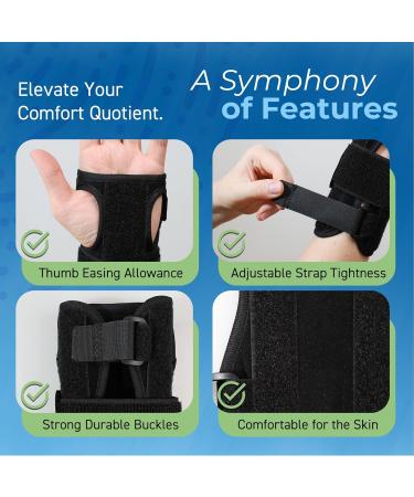 Buy Right & Left Carpal Tunnel Wrist Brace for Night Support | Adjustable Wrist Splint & Forearm Support for Pain Relief from Tendonitis & Carpal Tunnel Syndrome - Buy Online on GoSupps.com