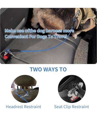 Yaodhaod Dog Seat Belt - Steel Wire Bite-Resistant 60cm Blue - Safety Belt for Dogs & Cats - 2PCs Double Clip & Buckle Adapter - Buy Online on GoSupps.com