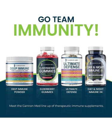 GANNON MED Ultimate Defense Immunity Vitamins | 120 Capsules for Adults & Kids | Elderberry, Vitamin C, Echinacea, Garlic, Ginseng, Zinc | Immune Support - Buy Online on GoSupps.com