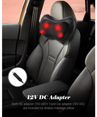 Shiatsu Massager Pillow with Heat | 3D Massage for Neck Back & Shoulders | 2 Speeds & Extension Belt | Perfect Gift for Men & Women - Buy Online on GoSupps.com