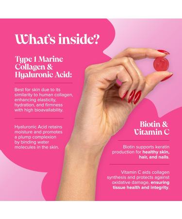 50mg Marine Collagen Gummies - Hydrolysed Collagen Peptides with Hyaluronic Acid Vitamin C & Biotin - More Convenient Than Collagen Powder - Collagen Supplements for Women - 60 Gummies - Novomins - Buy Online on GoSupps.com