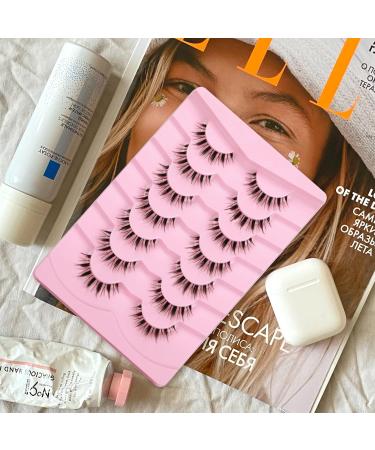 Manga Lashes Natural Look Faux Mink Soft Wispy Tapered End Reusable False Eyelashes - 7 Pairs - Buy Online on GoSupps.com