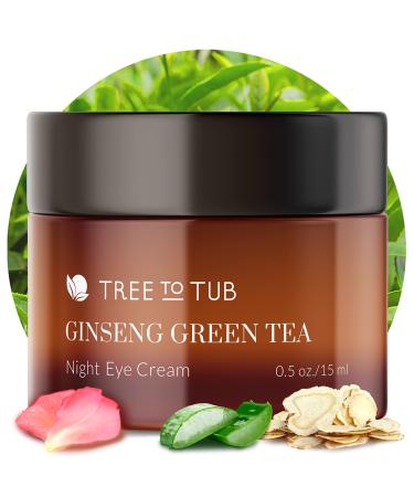 Tree To Tub Retinol Under Eye Cream for Dark Circles  Puffiness  Wrinkles  Bags Under Eyes - Sensitive Skin Night Eye Moisturizer for Women & Men w/Hyaluronic Acid  Organic Green Tea  Natural Ginseng