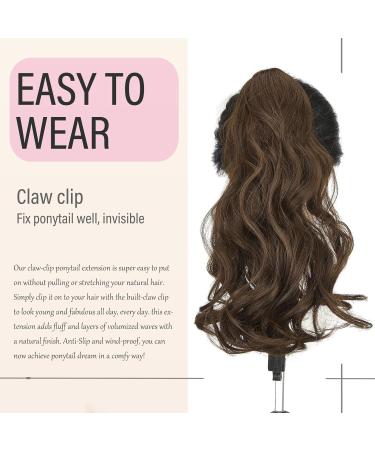 Dcbaboo 18inch Claw Clip in Ponytail Hair Extensions Long Wavy Ponytail Extension Curly Synthetic Pony tails Natural Wave One Piece Hairpiece Fake Ponytail for Women Dark Brown/Light Auburn 18 inch 150g Dark Brown/Light Auburn - Buy Online on GoSupps.com