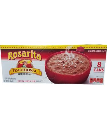 Rosarita Traditional Refried Beans, 16 Ounce (Pack of 8)
