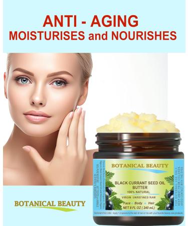 Botanical Beauty BLACK CURRANT SEED OIL BUTTER 100% Pure Natural VIRGIN UNREFINED Cold-Pressed for Face Skin Body Hair Lip Nails. Rich in Gamma-Linolenic Acid Vitamin E (8 Fl Oz) - Buy Online on GoSupps.com