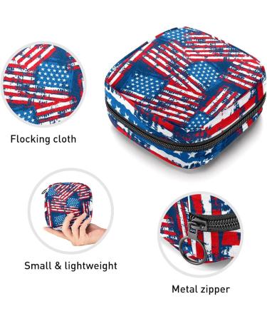 Shop Women's Tapes Storage Bags - Portable Menstrual Pad & Tampon Zipper Bag for Teens & Women | Multicolored Striped Flag Design - Buy Online on GoSupps.com