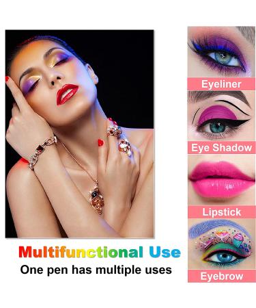 Glitter Eyeliner Pen Set - 12 Colored Waterproof Eye Liners for Women - Long-Lasting Professional Makeup - Colorful Set 02 - Buy Online on GoSupps.com
