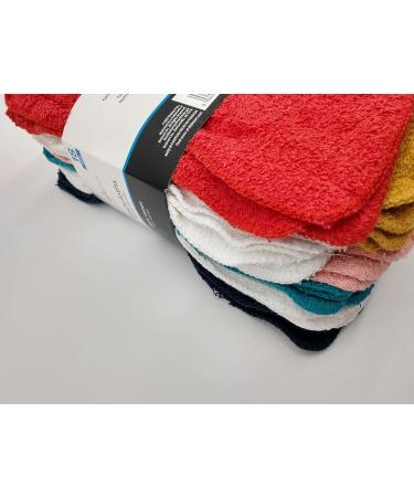 Mainstays 18 Pack Assorted Bright Cotton Terry Washcloths Rags - Thin & Absorbent - Buy Online on GoSupps.com