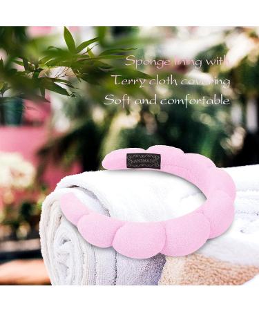 Women's Spa Headband | Sponge & Terry Cloth Fabric | Makeup & Skincare | Pink Bubble Headband - Buy Online on GoSupps.com