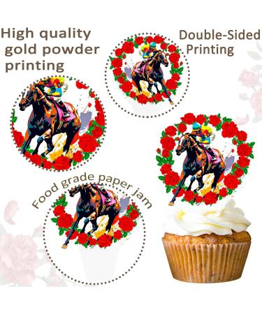 Kentucky Horse Derby Cupcake Toppers Kentucky Derby Decorations 48Pcs Horse Racing Cupcake Picks Equestrian Derby Birthday Decoration Kentucky Baby Shower Party Supplies - Buy Online on GoSupps.com