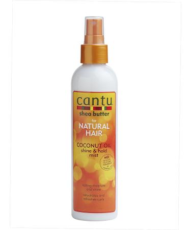 Cantu Coconut Oil Shine & Hold Mist with Shea Butter for Natural Hair 8 fl oz (Packaging May Vary)