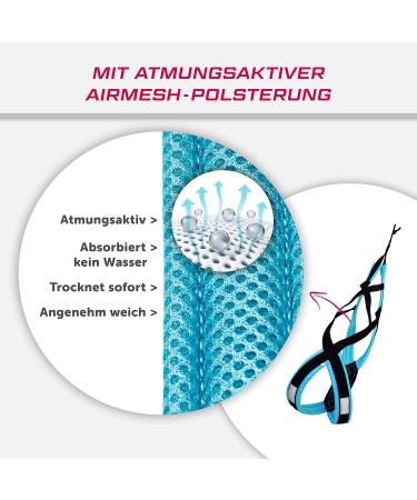 LASALINE Dog Harness X Back - Premium Canicross Dogscooter & Bikejoring Gear for Sports Dogs | Black & Light Blue - Buy Online on GoSupps.com