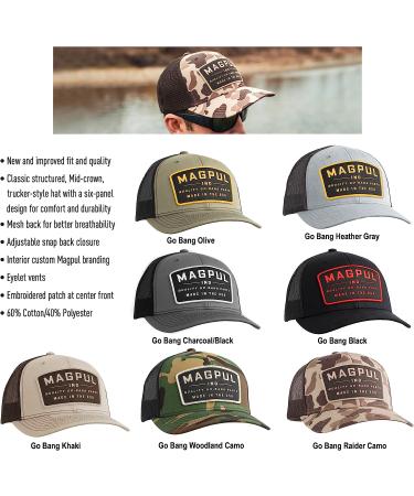 Magpul Trucker Hat Snap Back Baseball Cap - Woodland Camo | One Size Fits Most - Buy Online on GoSupps.com