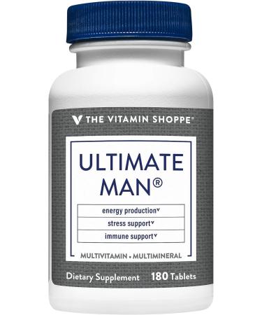 Vitamin Shoppe Ultimate Man Multivitamin - High Potency Energy & Antioxidant Blend for Men's Health - 180 Tablets - Buy Online on GoSupps.com