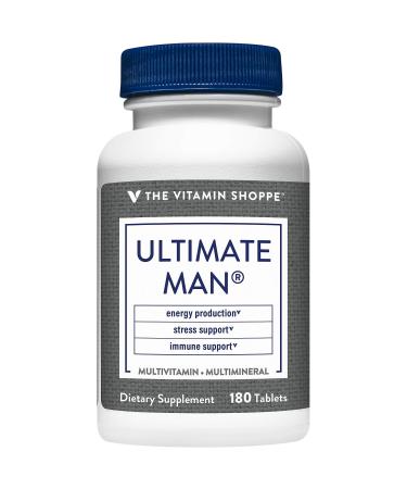 The Vitamin Shoppe Ultimate Man Multivitamin High Potency Multi - Energy & Antioxidant Blend Daily Multi-Mineral Supplement for Optimal Men's Health Gluten & Dairy Free (180 Tablets) 180 Count (Pack of 1) - Buy Online on GoSupps.com