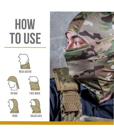 OneTigris Balaclava Face Mask - Full Head Wrap for Men & Women - Cooling Neck Gaiter for Motorcycle, Hiking, Cycling - Large Camo - Buy Online on GoSupps.com