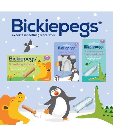 Bickiepegs Peggie the Penguin Sensory Bite Toy | Dental Aid for Babies & Toddlers | Front Gray & White Clip-On Teether - Buy Online on GoSupps.com