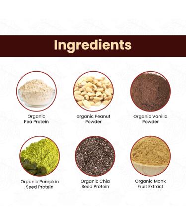 Organic Vegan Protein Powder Sample Pack - 20g Plant-Based Protein Gluten-Free Non-GMO Perfect for Smoothies & Shakes - Peanut Butter (Pack of 8 - Buy Online on GoSupps.com