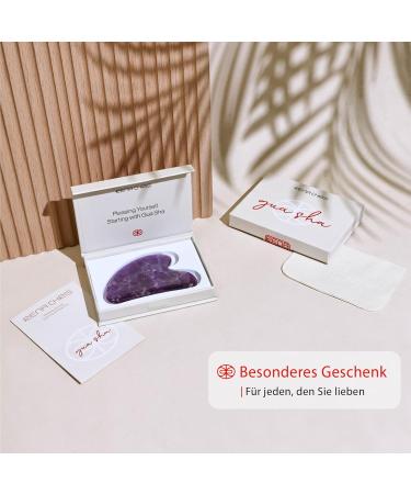 Rena Chris Amethyst Gua Sha Stein - 100% Natural Facial Tool for Jaw Shaping & Swelling Relief | Daily Skincare Set - Buy Online on GoSupps.com