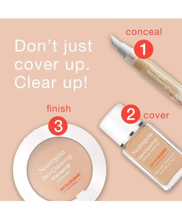 Neutrogena SkinClearing Mineral Acne-Concealing Powder - Shine-Free Makeup with Salicylic Acid | Natural Ivory 20 | International Shipping Available - Buy Online on GoSupps.com