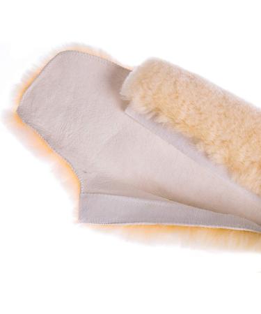 Merauno Real Lambskin Gurtschoner Bauch Belts - Premium Western Dressurgurt - 70x12cm Genuine Fur for Saddle Belts - Natural Wool - Buy Online on GoSupps.com