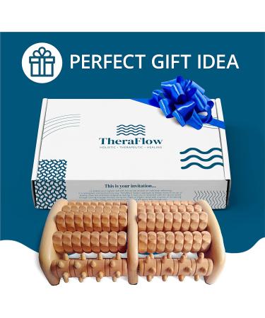TheraFlow Large Wooden Foot Massager for Plantar Fasciitis Relief - Foot Roller for Pain Massage - Relaxation Gifts for Women and Men - Buy Online on GoSupps.com