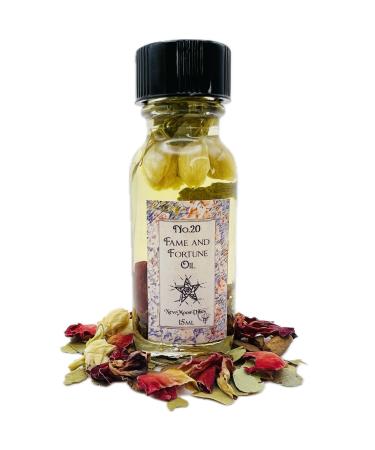 Fame and Fortune Oil by New Moon Vibes - Admiration Allure Famous Favor Success Abundance Prosperity Wealth Rituals Conjure - Handmade with Essential Oils & Herbs - Wicca Pagan Hoodoo Magick
