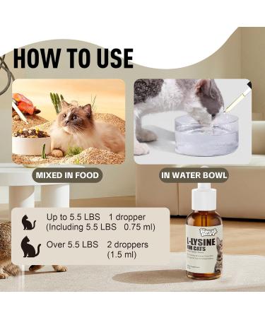 Lysine for Cats L-Lysine Liquid Drops for Cats Feline Upper Respiratory Sneezing Runny Nose Eye Function Immune Support for Kittens with Taurine Lutein and Vitamins Roast Chicken Flavor 50ML - Buy Online on GoSupps.com