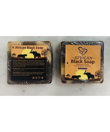 African Black Soap(1 Bars) Anti Taches Face Bath Deep Cleansing Exfoliating Body Moisturizing Treatment Acne Skin Care African Soap Marron oscuro