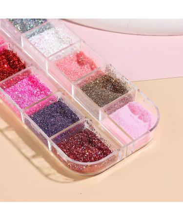 CHANGAR 12 Colors Nail Sequins Fine Glitter Sparkling Diamond Nail Glitter Powder for Acrylic Nails Cosmetic Glitter Flakes for Resin Festival Makeup Glitter for Face Body Eye - Buy Online on GoSupps.com