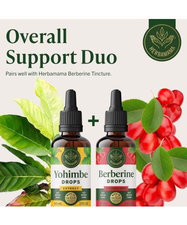 HERBAMAMA Yohimbe Supplements for Men & Women - Vegan Overall Support with Yohimbe Bark Extract - Non-GMO, Alcohol & Sugar-Free Yohimbine Drops, 42-Day Supply 2 Fl Oz (Pack of 1) - Buy Online on GoSupps.com