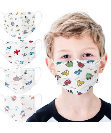 mystcare Kids Face Mask 50 Pack Ages 5-12 Disposable 3-Layer Breathable Filter Child Disposable Face Mask for Kids Cove (Kids Cartoon) Color