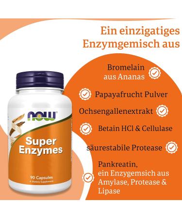 Now Foods Super Enzymes 90 Capsules | High Dosage Gluten-Free Non-GMO | Laboratory Tested Digestive Support - Buy Online on GoSupps.com